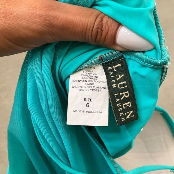 Ralph Lauren Shirred Bandeau Swimsuit - Picture 4 of 6